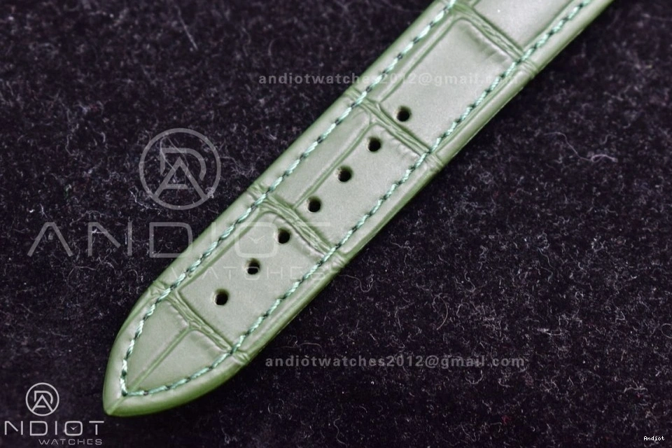 Gold Green Manual Speedmaster Green YG in Dial Chrono Strap Leather on RMF Moonshine Moonwatch Edition Best 0701